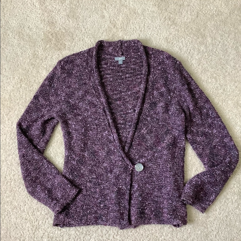 J. Jill Purple Boucle Textured CardiganSize S